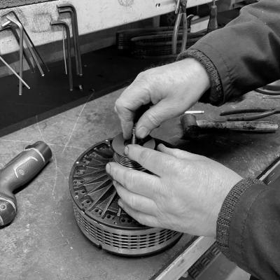 Lynch Motor being serviced at the factory