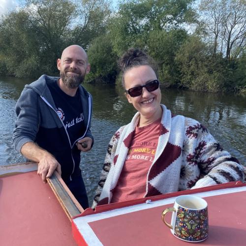 Sophie and Vaughn aboard Toucan