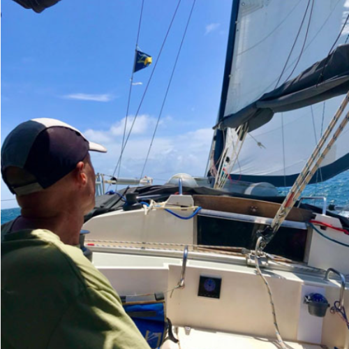 Ocean Strider, electric power back up sailing boat 