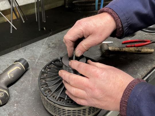 Lynch Motor being serviced at the factory